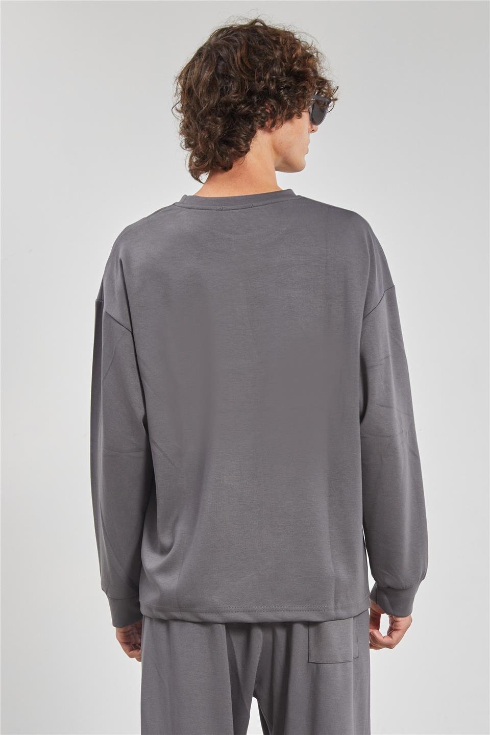 Bisiklet Yaka Erkek Sweatshirt - Antrasit