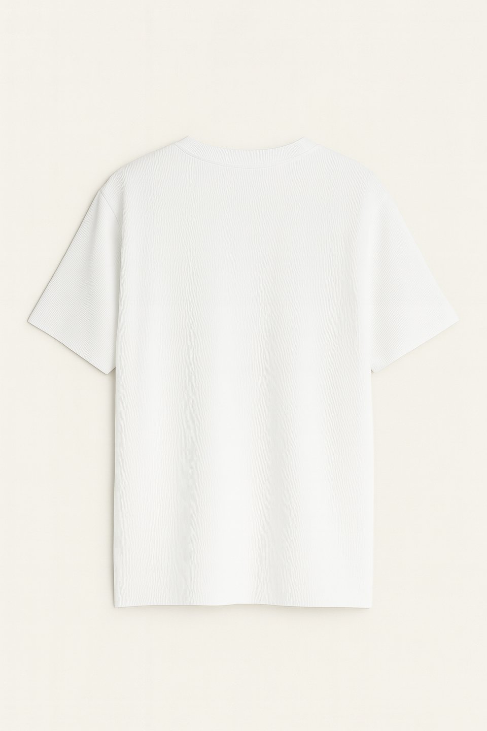 Bisiklet yaka t-shirt-9054 Beyaz