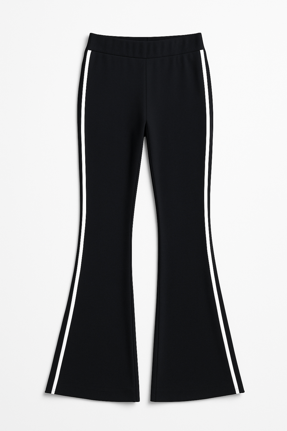 Biyeli İspanyol Paça Tayt Pantolon - Siyah