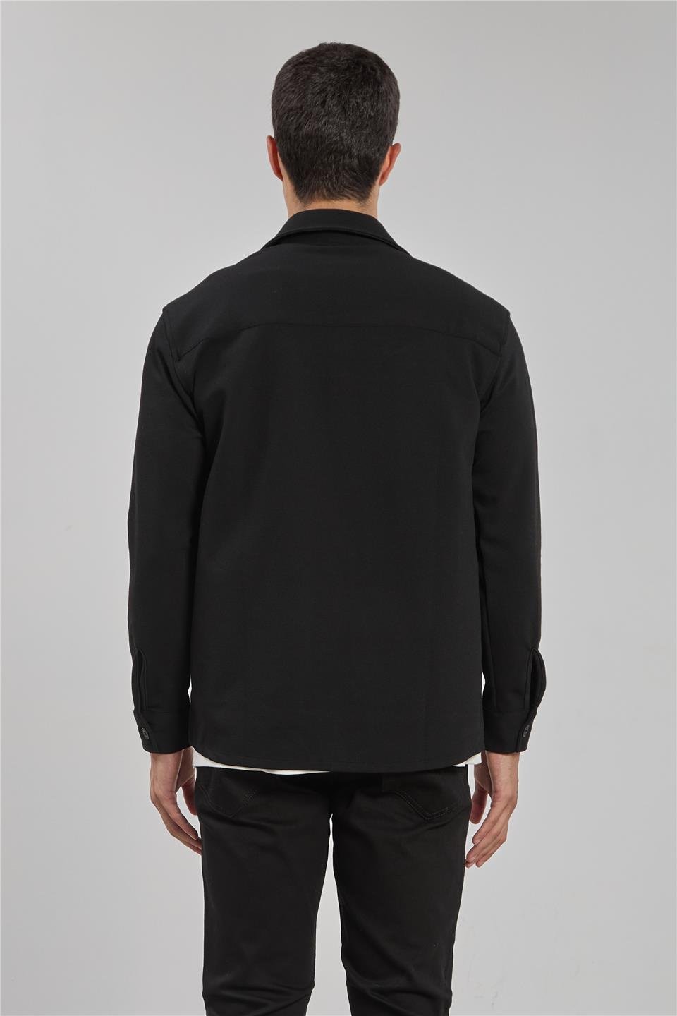 Çift cepli gömlek-1186 Siyah