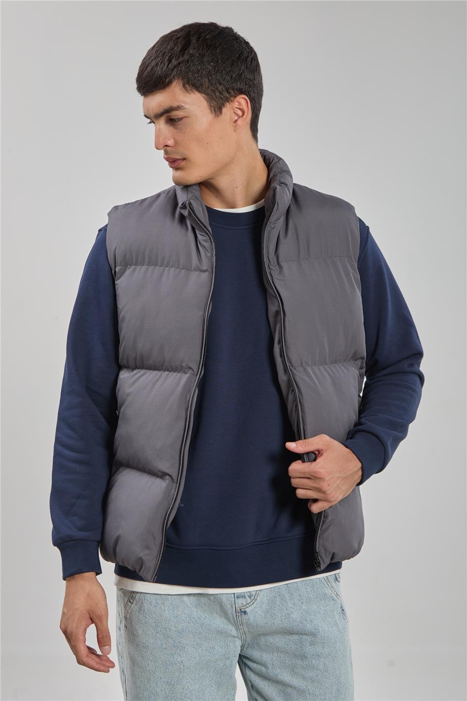 Dik yaka şişme yelek-RBS-Y Antrasit