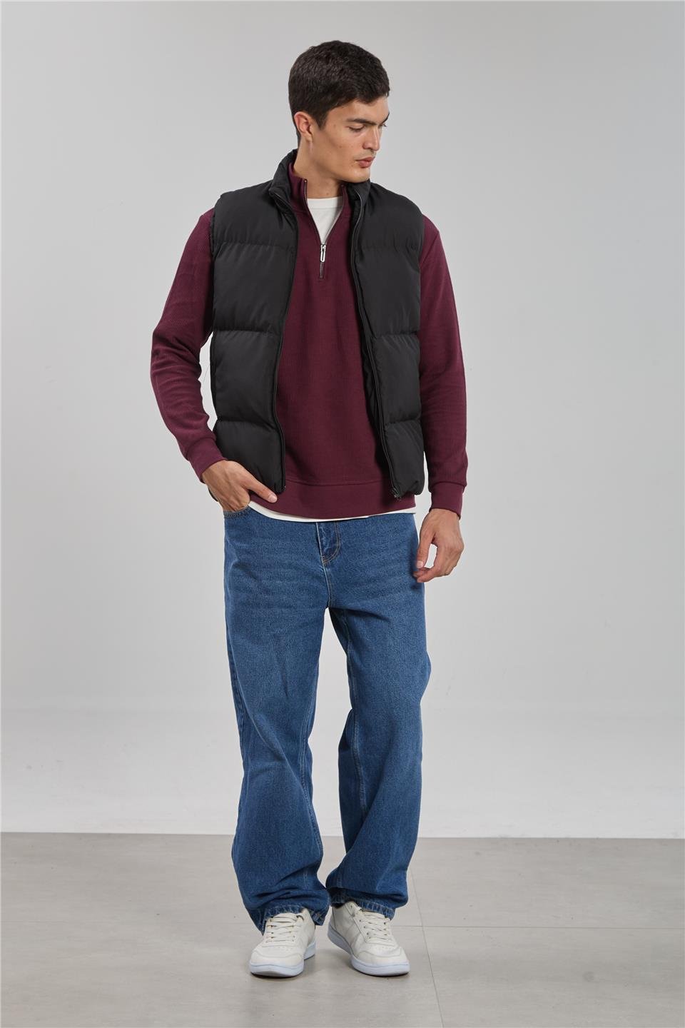 Dik yaka şişme yelek-RBS-Y Siyah