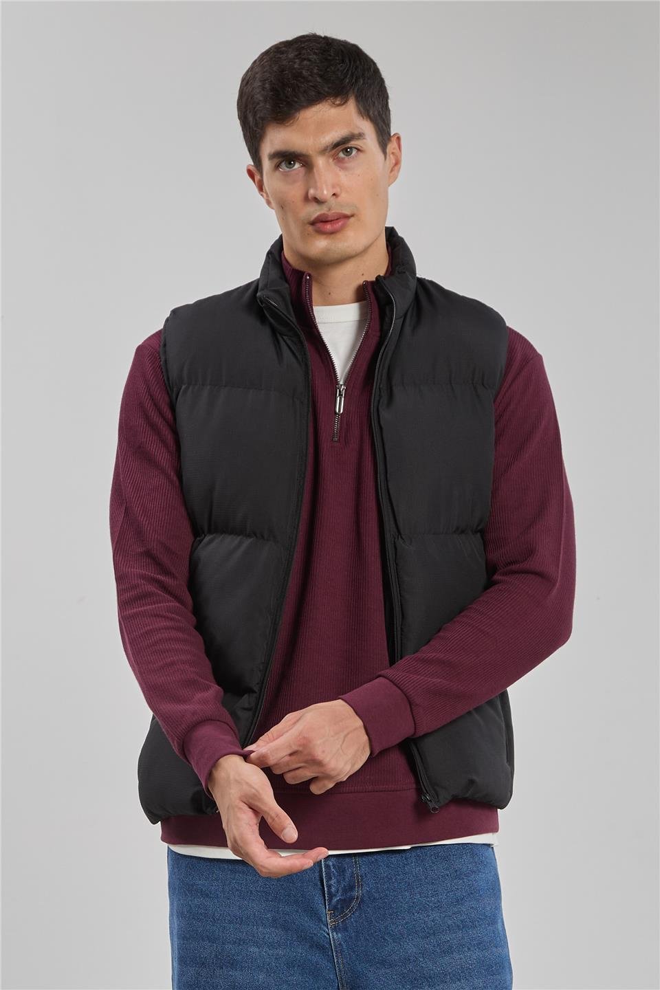 Dik yaka şişme yelek-RBS-Y Siyah