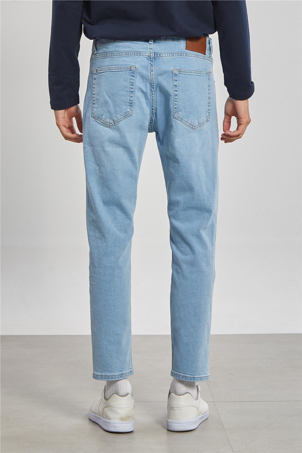 Erkek Carrot Fit Pantolon - Buz Mavi