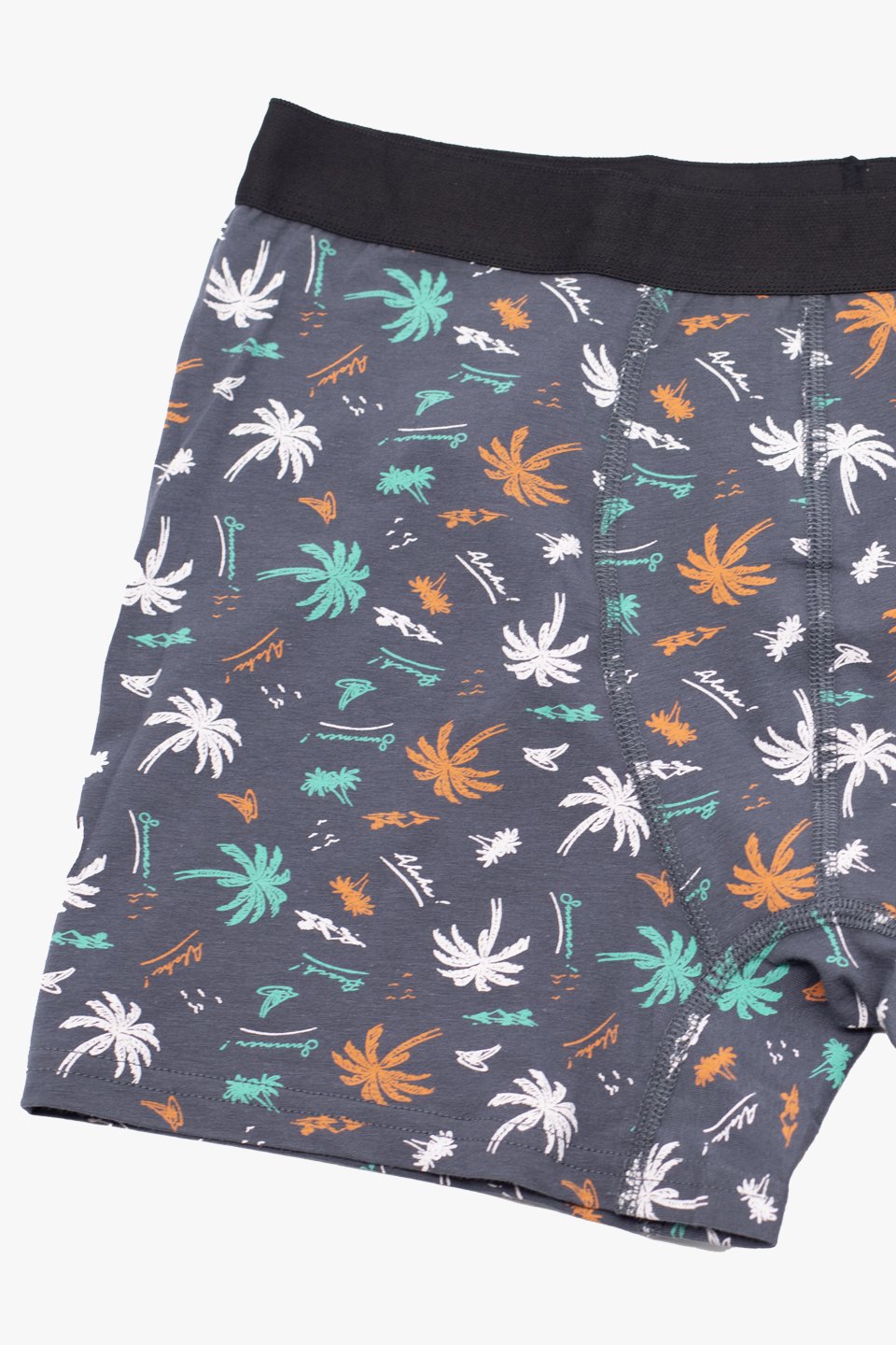 Erkek Palmiye Desenli Boxer - Füme