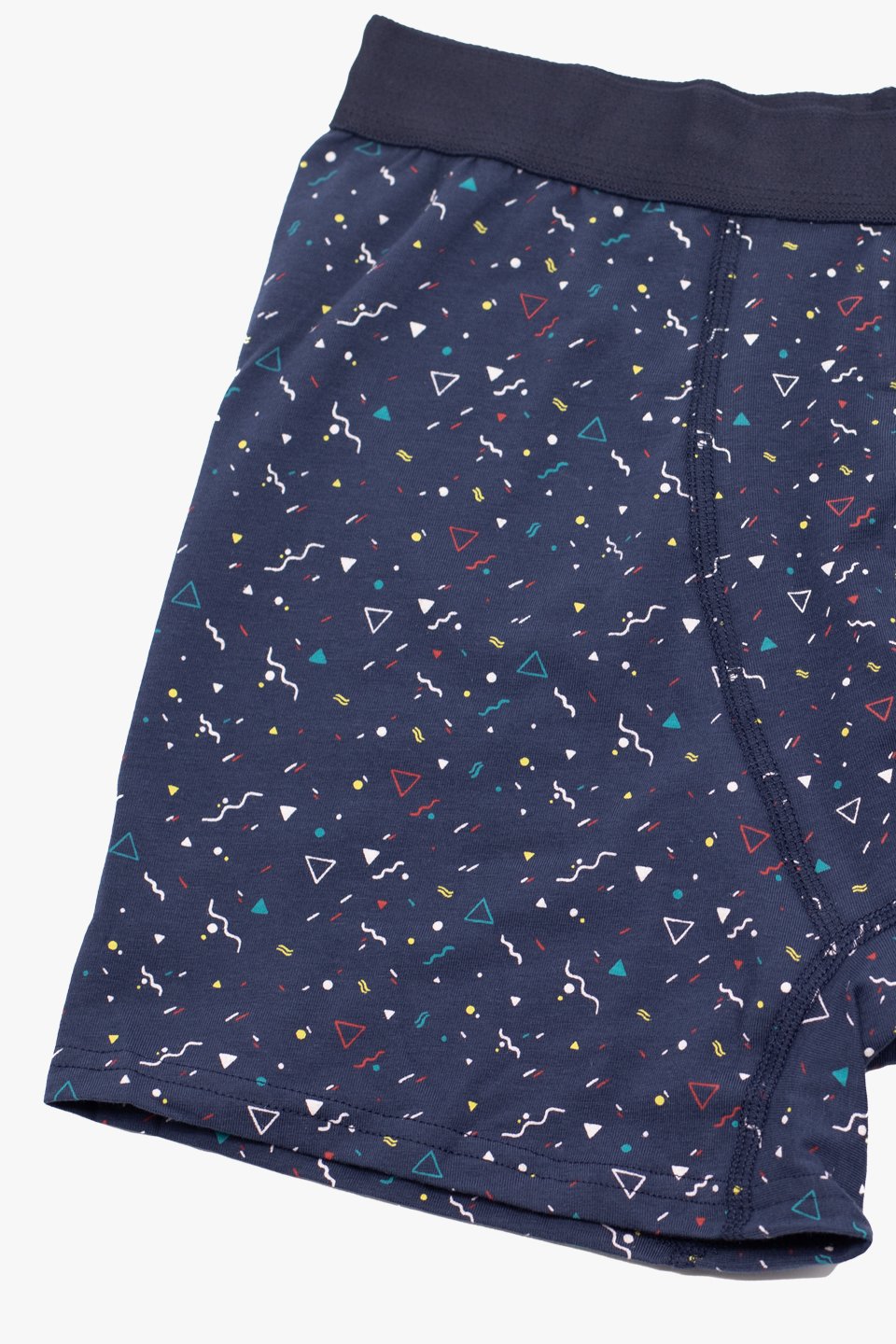 Erkek Üçgen Desenli Boxer - Lacivert