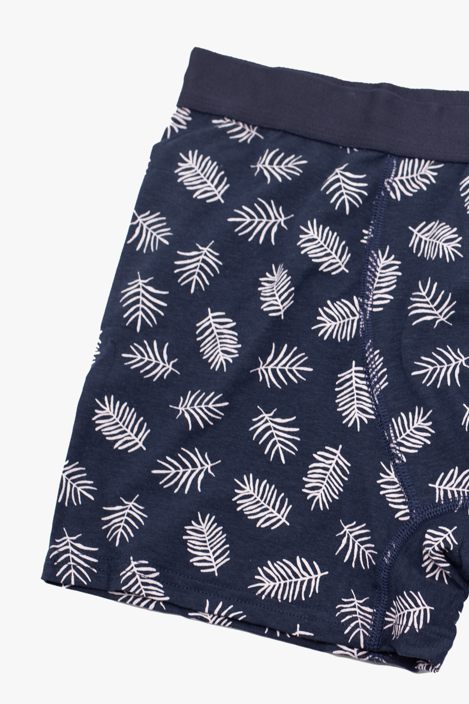 Erkek Yaprak Desenli Boxer - Lacivert