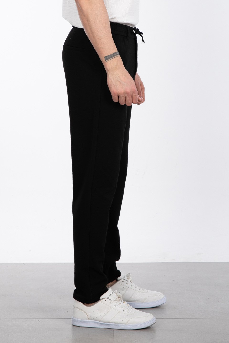 Fermuarlı jogger pantolon-7005 Siyah