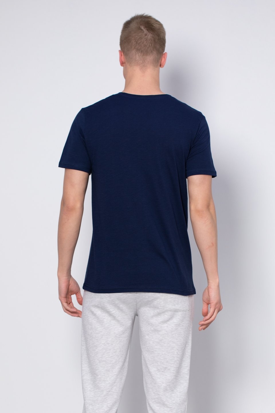 Göğüs cepli t-shirt-2000 İndigo