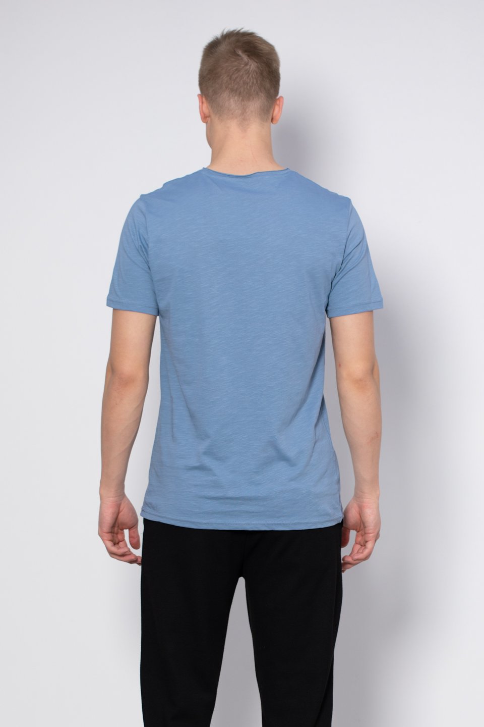 Göğüs cepli t-shirt-2000 S.Mavi