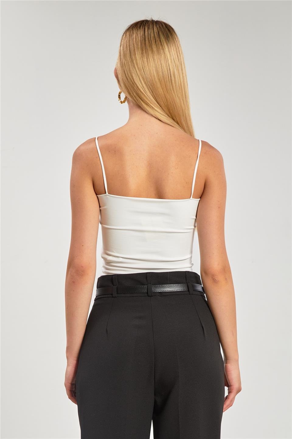 Göğüs pedli askılı atlet-1010 Beyaz