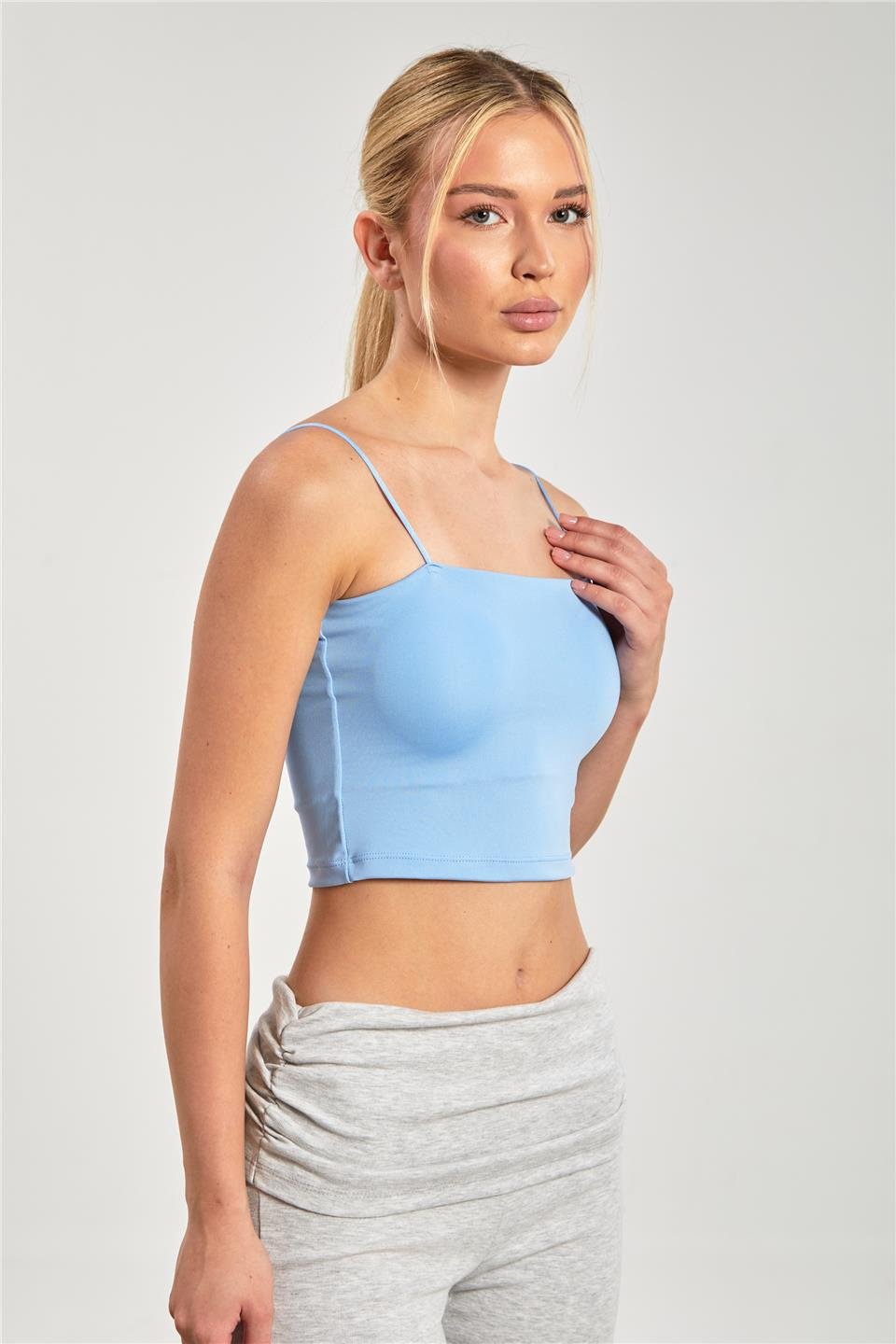 Göğüs pedli askılı atlet-1010 Mavi