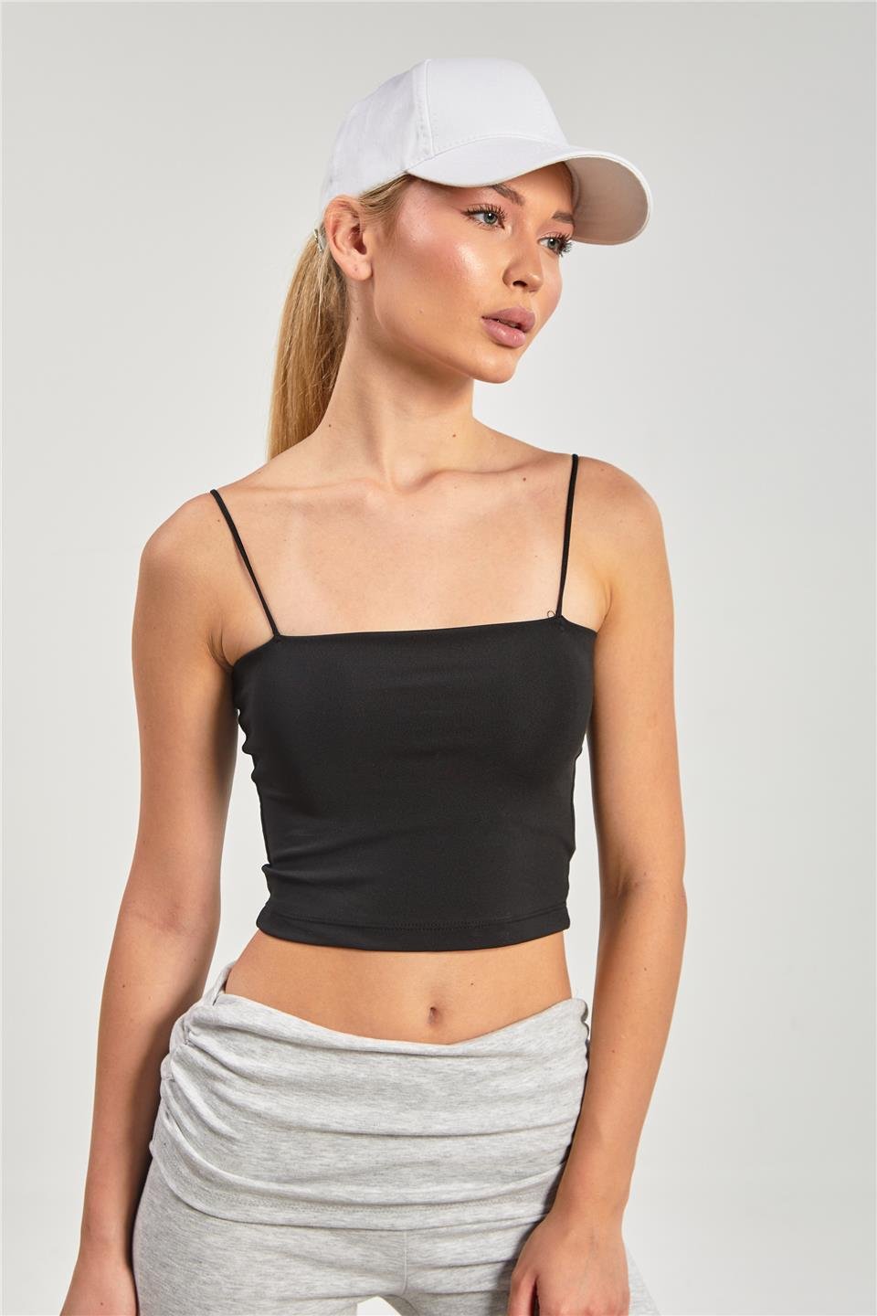 Göğüs pedli askılı atlet-1010 Siyah