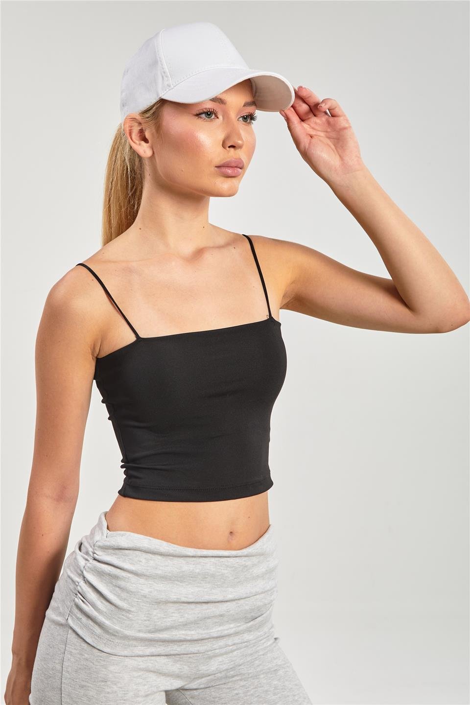 Göğüs pedli askılı atlet-1010 Siyah