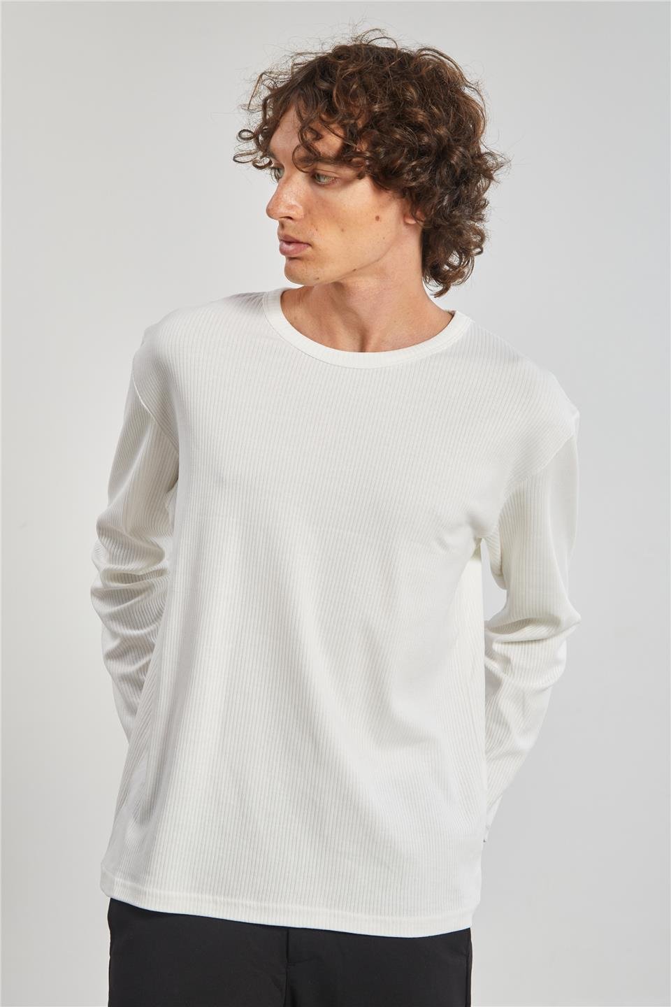 İnterlok Erkek Sweat - Ekru