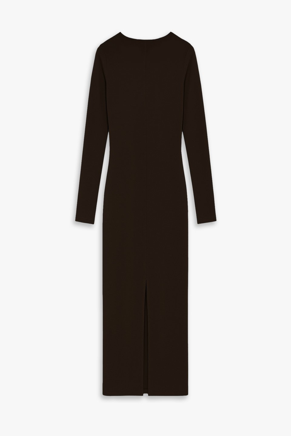 Kadın Arkası Yırtmaçlı Drapeli Elbise - Kahve