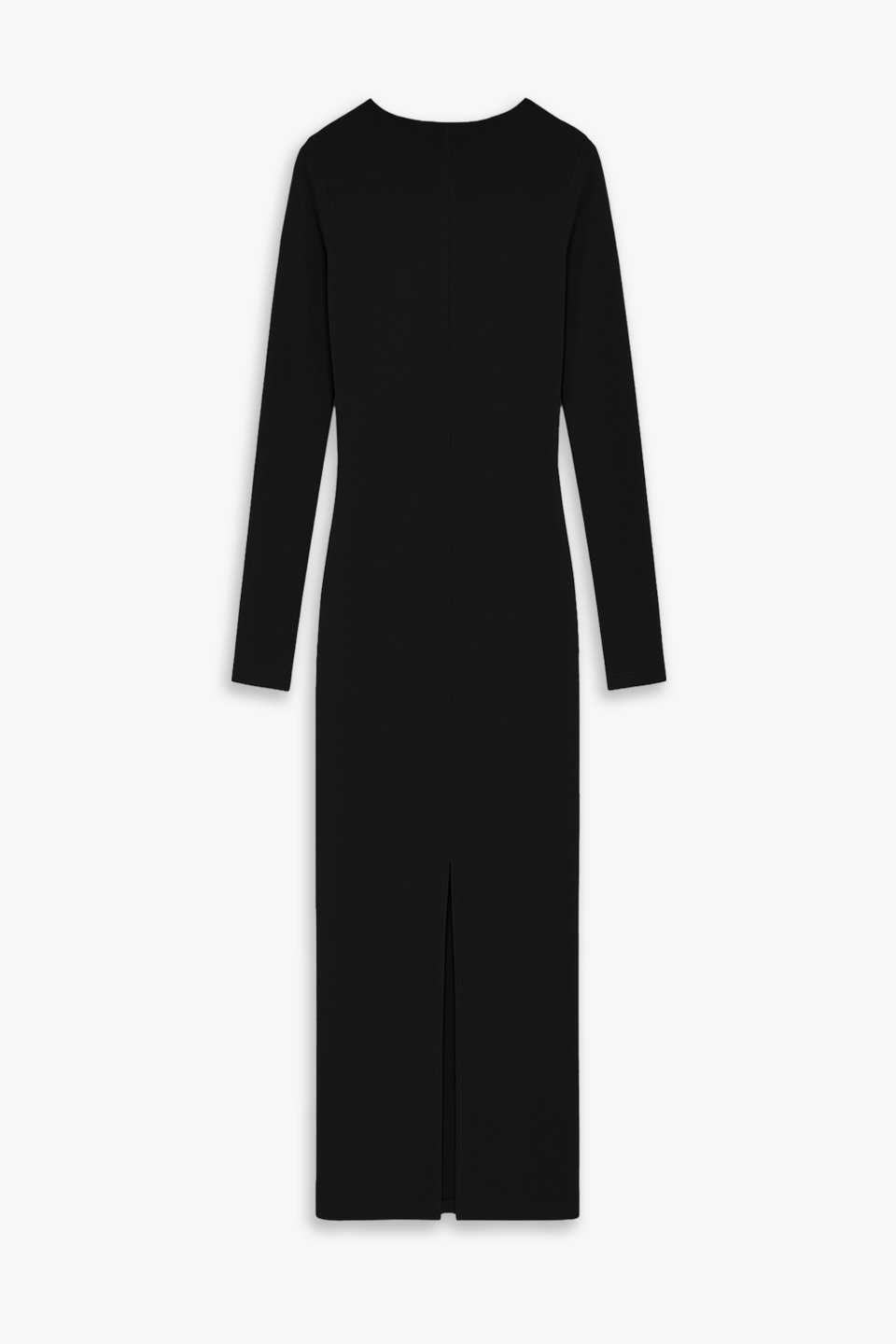 Kadın Arkası Yırtmaçlı Drapeli Elbise - Siyah