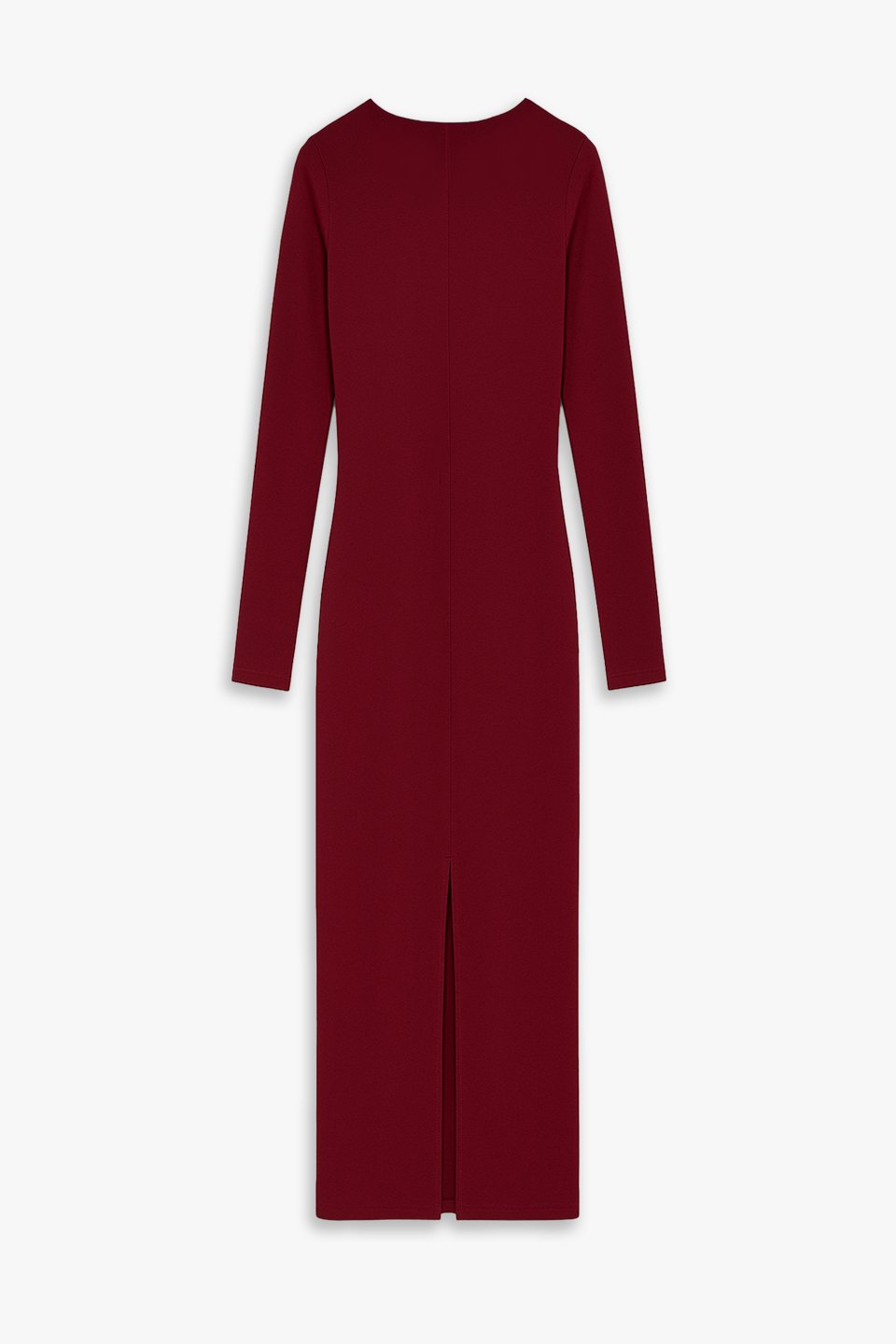 Kadın Arkası Yırtmaçlı Drapeli Elbise - Bordo