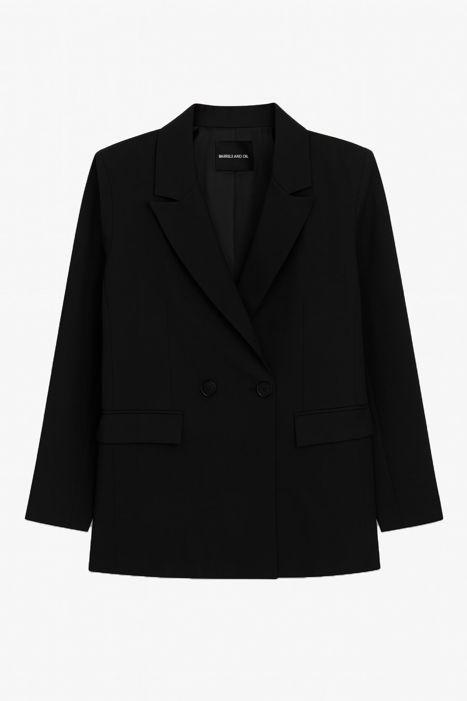 Kadın Çift Düğmeli Blazer Ceket - Siyah