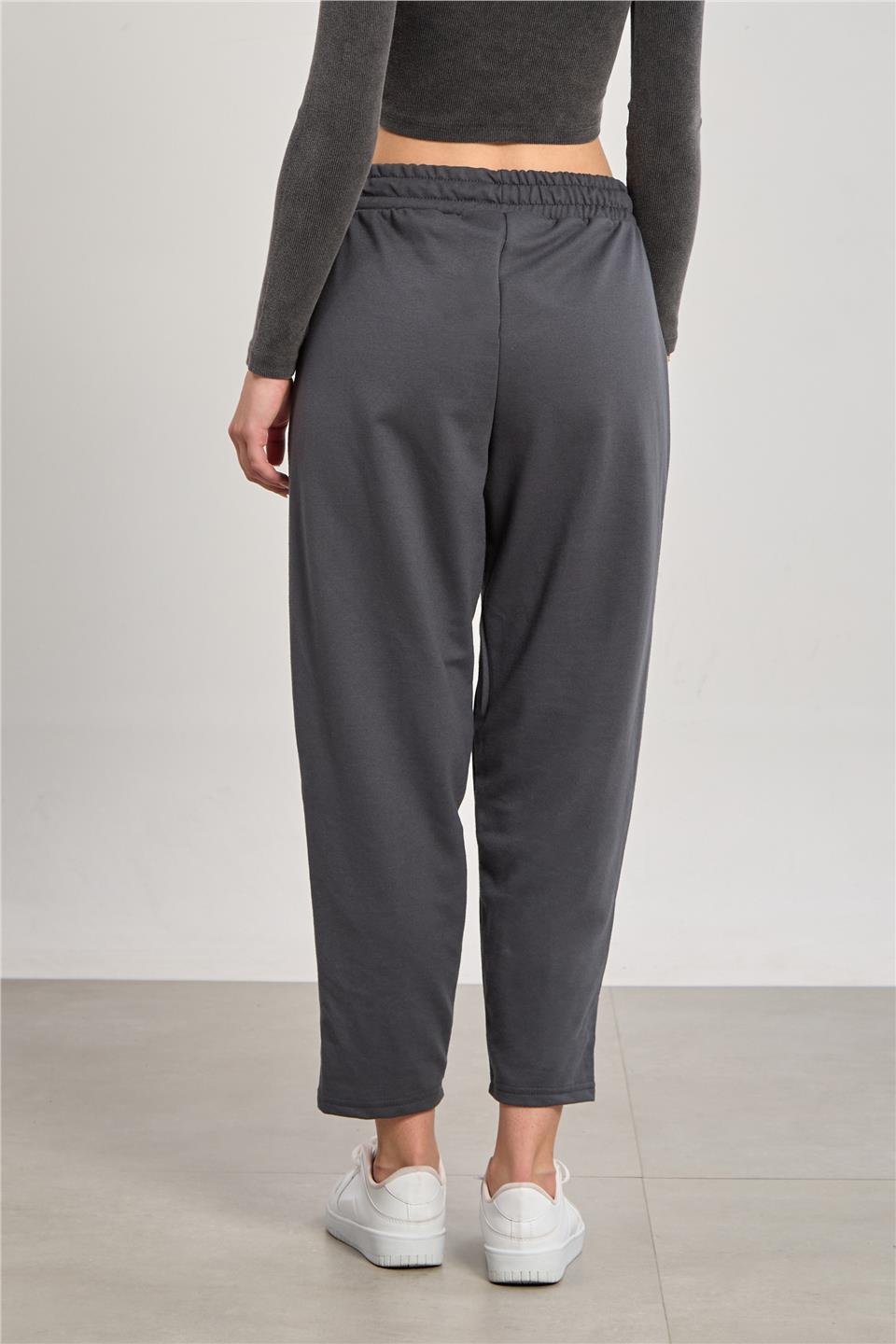 Kadın Çimalı Havuç Eşofman Altı - Antrasit