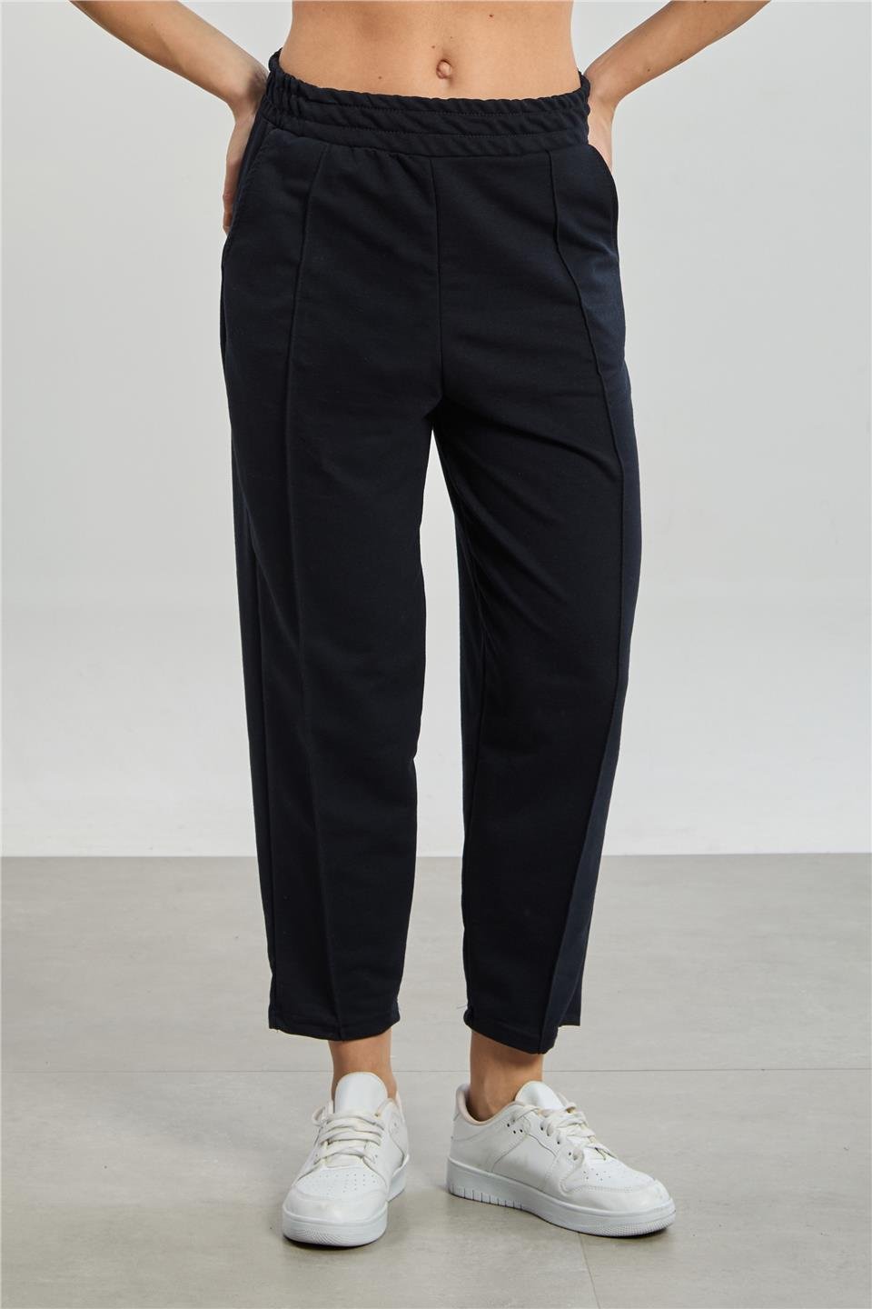 Kadın Çimalı Havuç Eşofman Altı - Lacivert