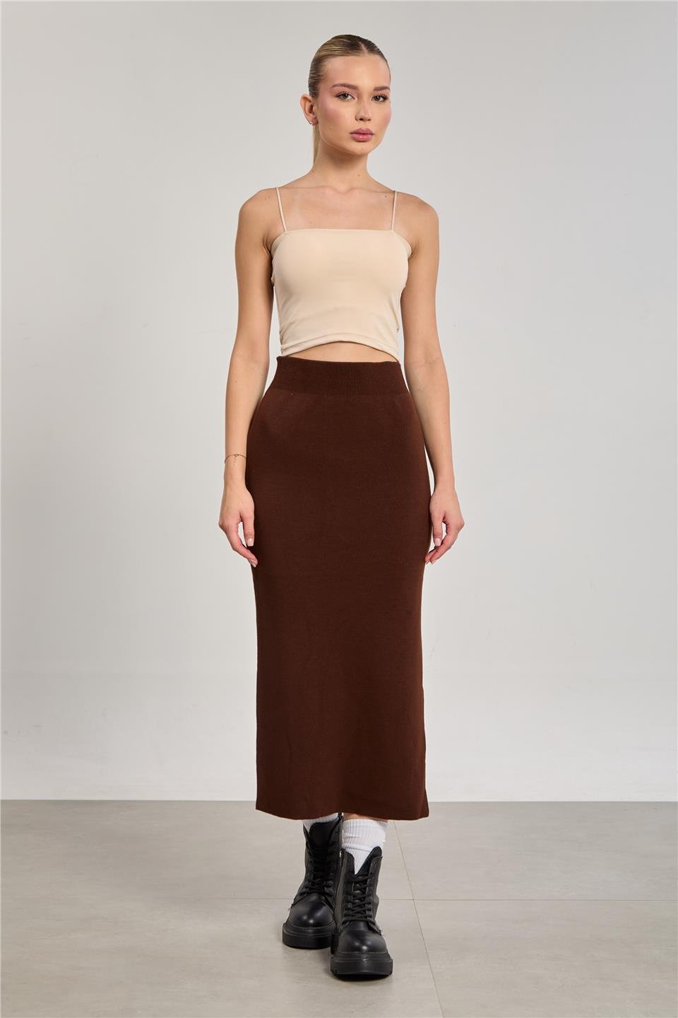 Kadın Göğüs Pedli Askılı Atlet - Bej