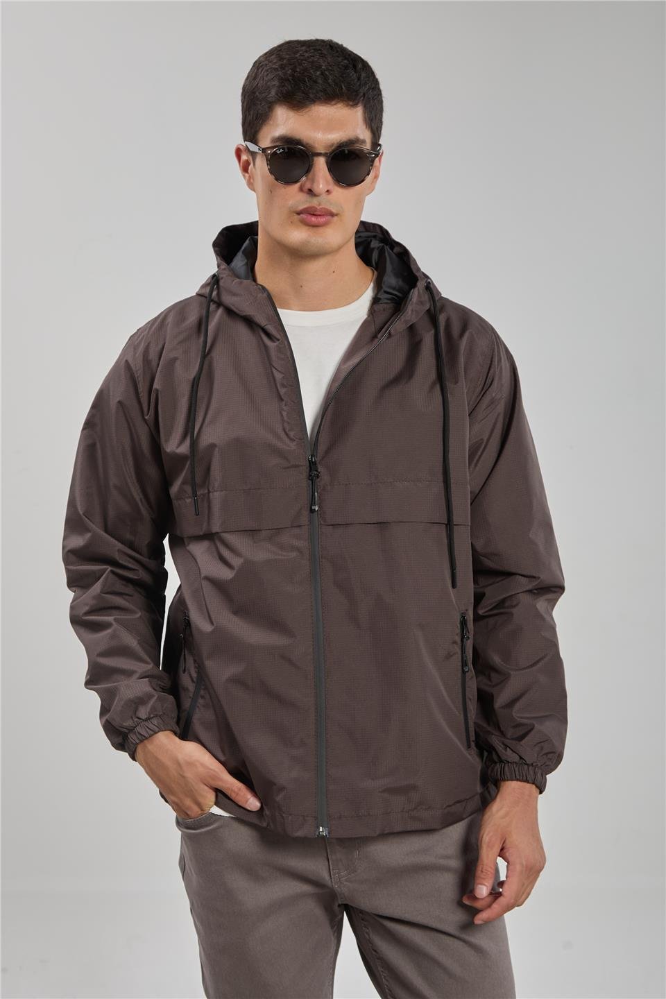 Kapüşonlu teknik mont-3438 Antrasit