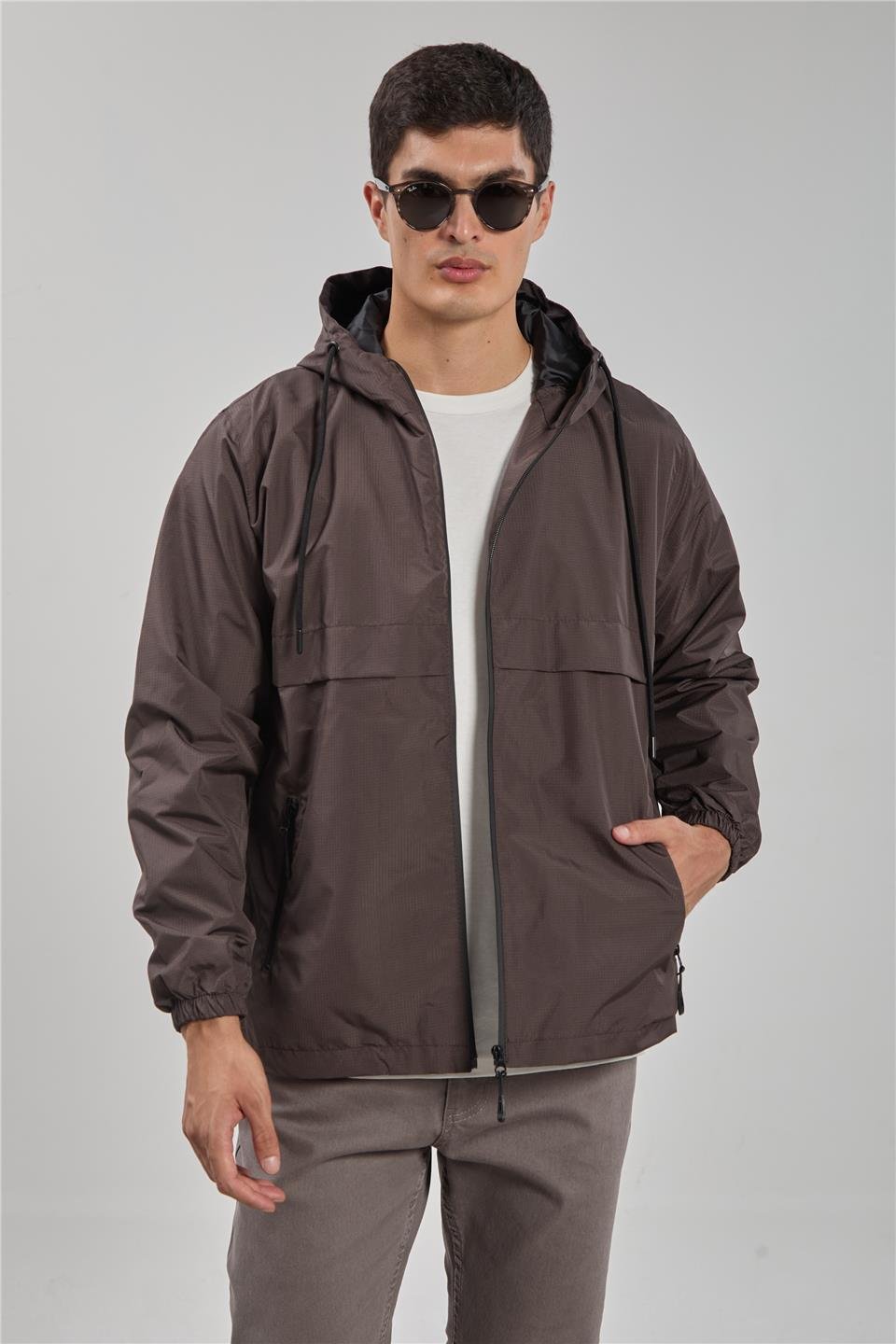 Kapüşonlu teknik mont-3438 Antrasit