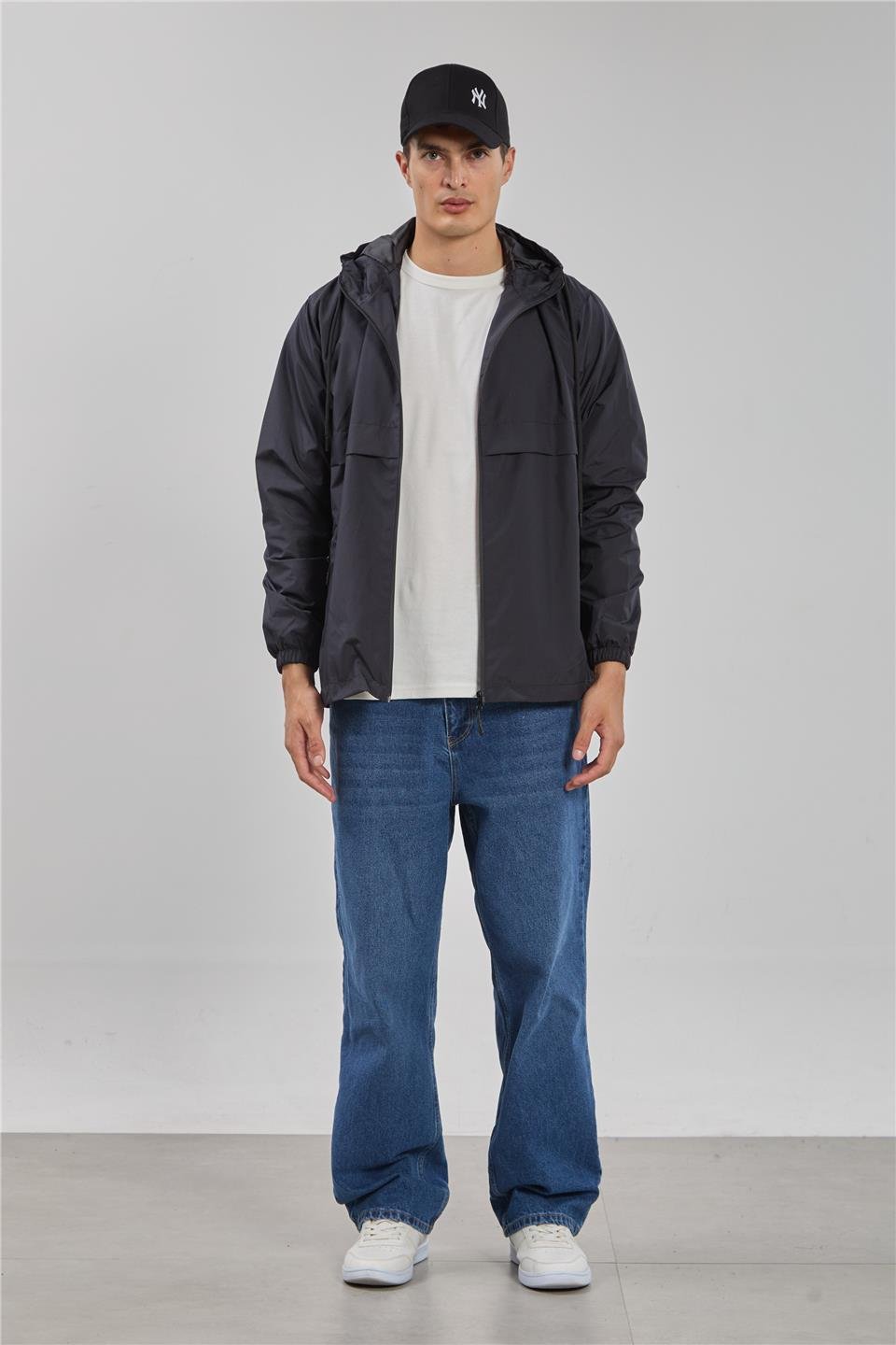 Kapüşonlu teknik mont-3438 Lacivert