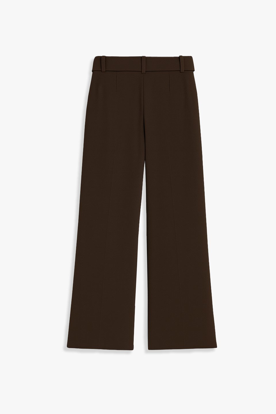 Kemerli bol paça kumaş pantolon-5059 Acı Kahve