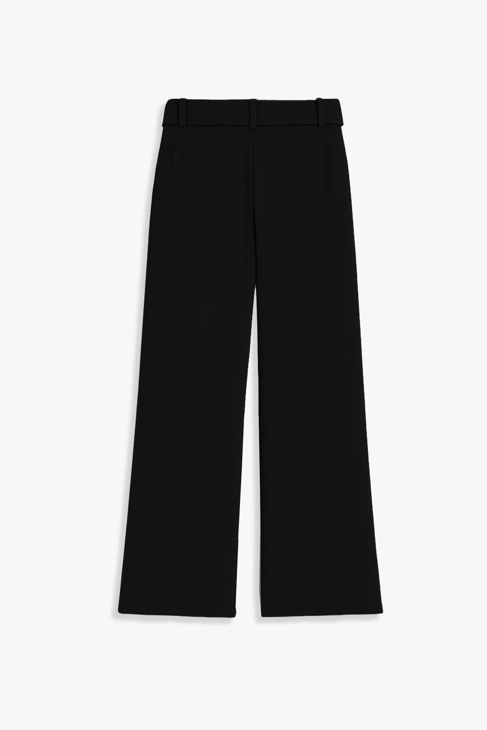 Kemerli bol paça kumaş pantolon-5059 Siyah