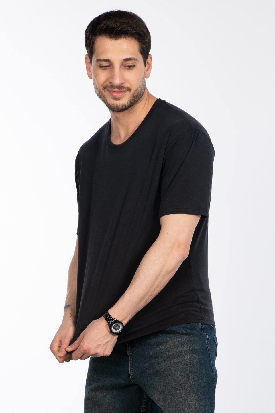 Modal t-shirt-2924 Antrasit