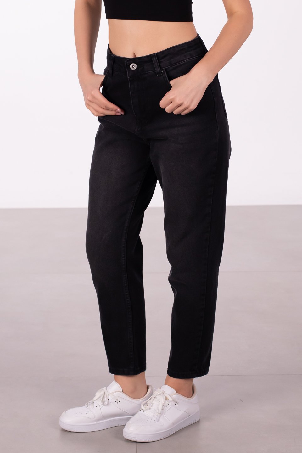 Mom fit jean pantolon-2134 Siyah