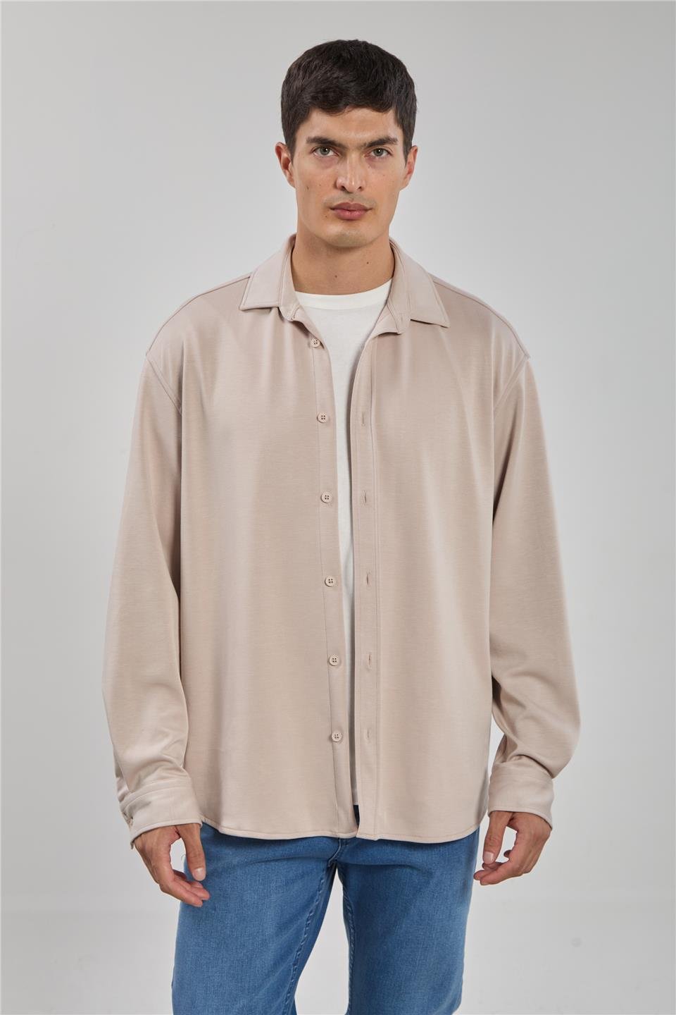 Oversize gömlek-1188 Taş