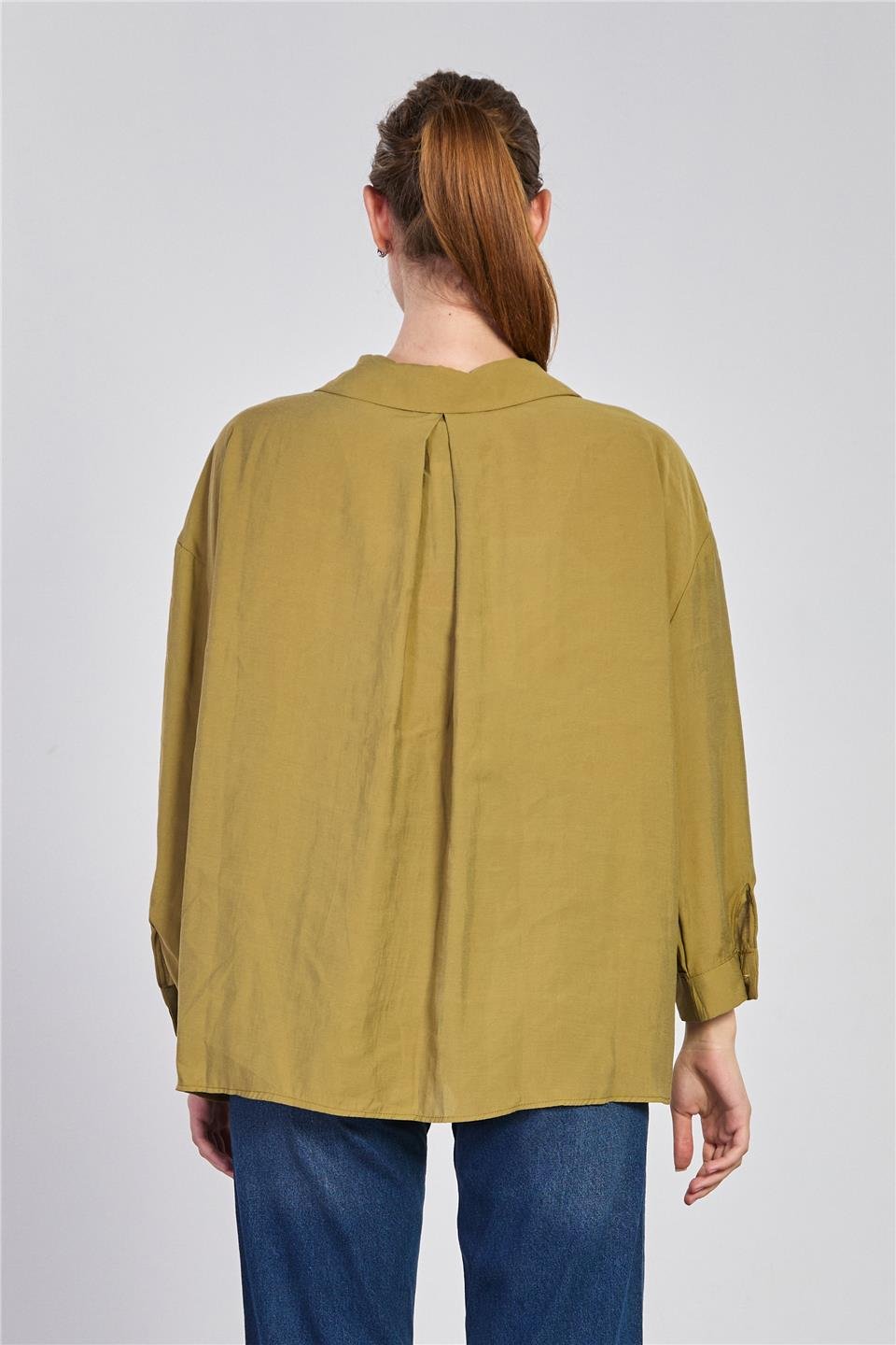 Oversize modal gömlek-5308 Haki