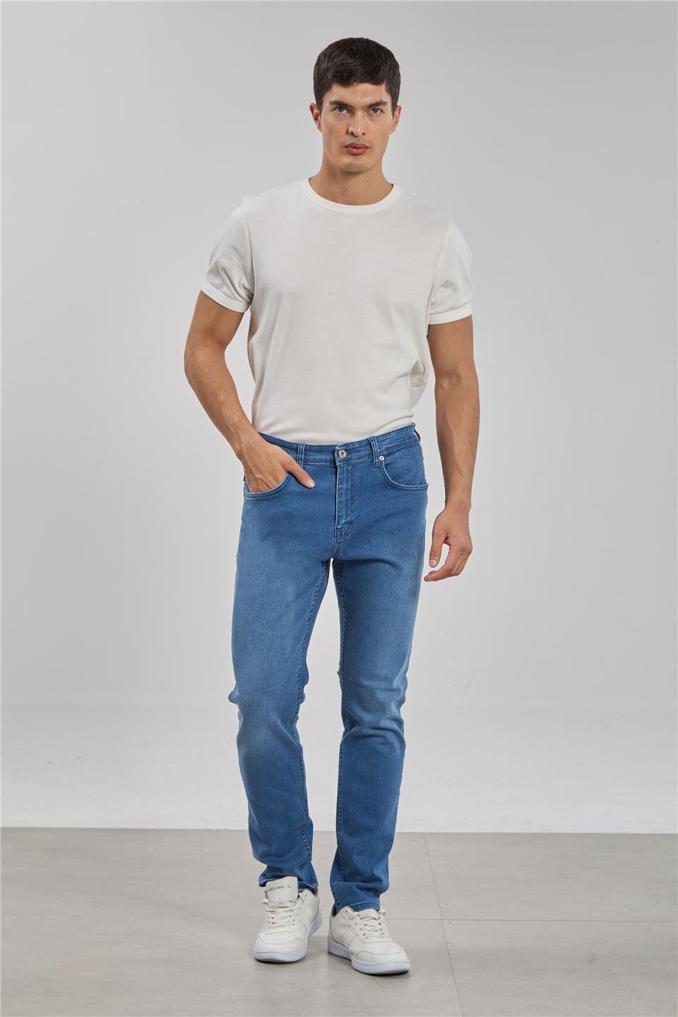 PABLO-Regular fit pantolon-5141 Mavi