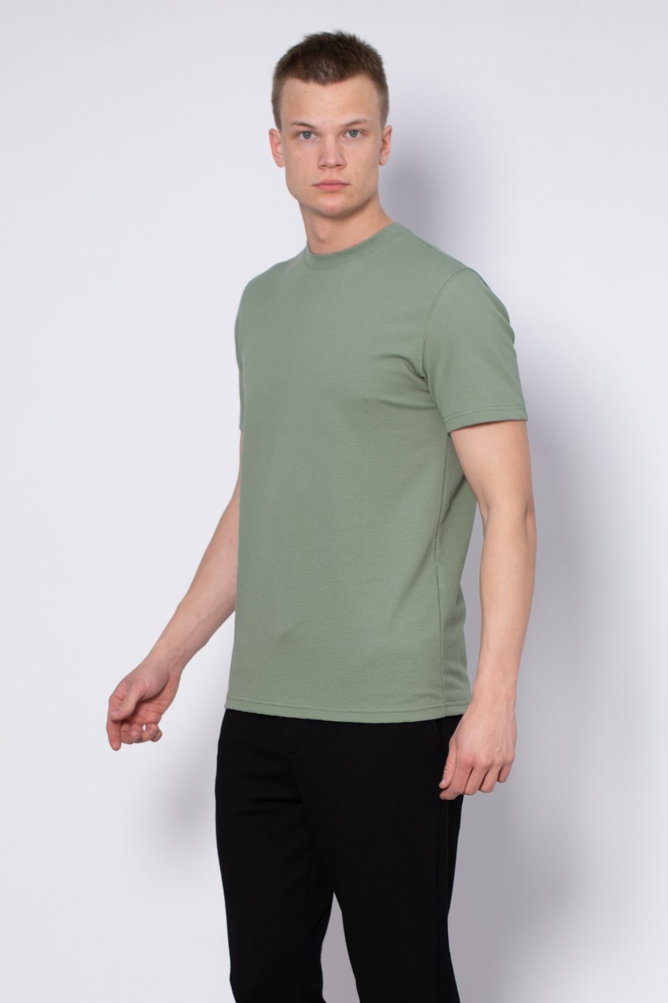 Petek desen regular fit t-shirt-2639 Elma