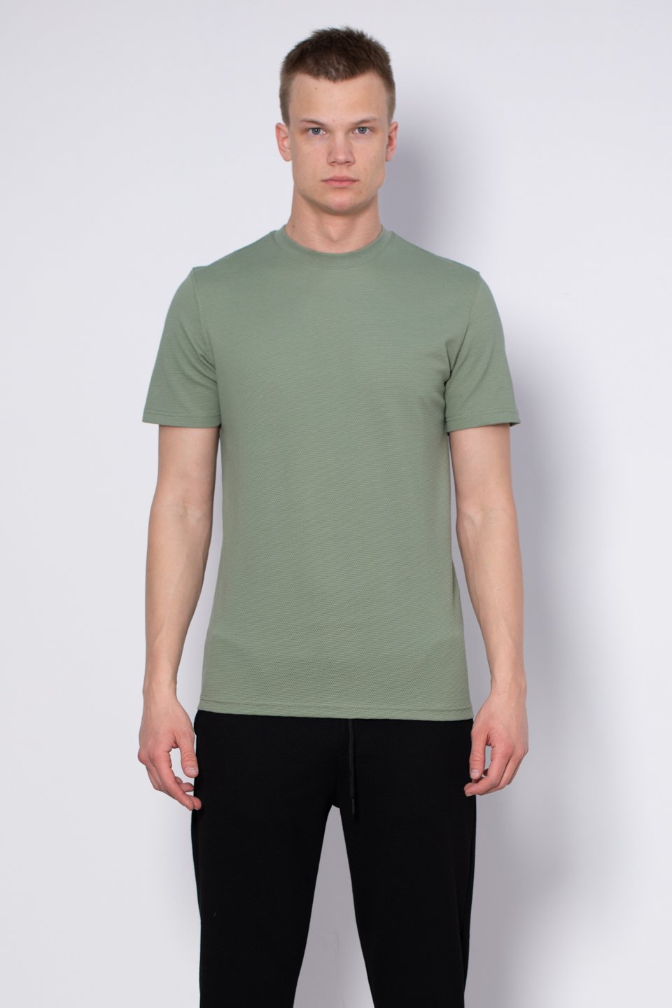 Petek desen regular fit t-shirt-2639 Elma