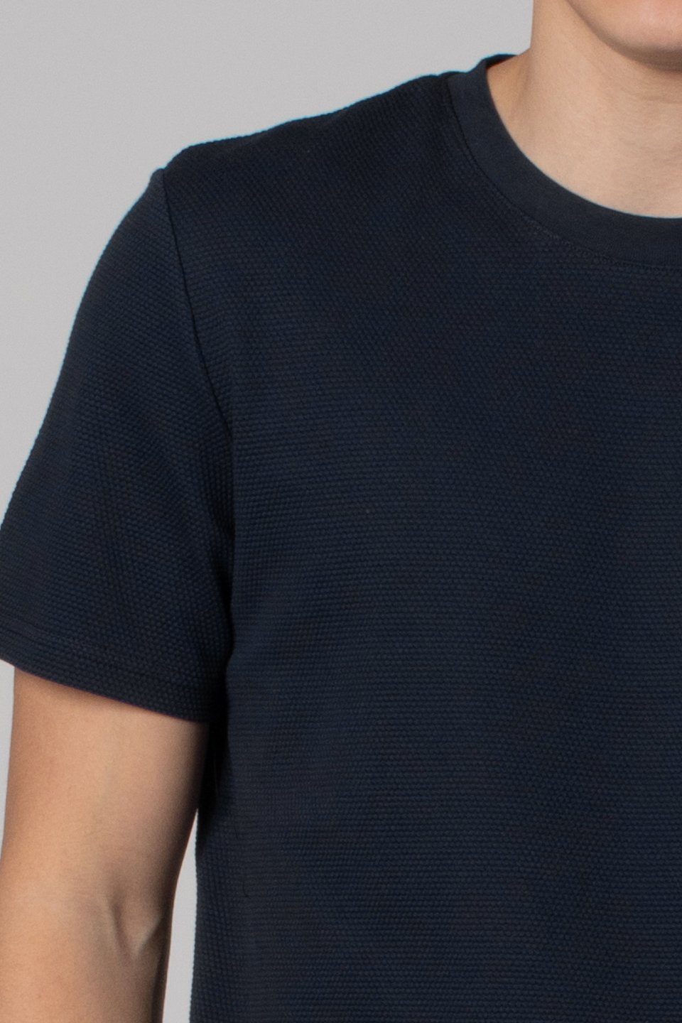 Petek desen regular fit t-shirt-2639 İndigo