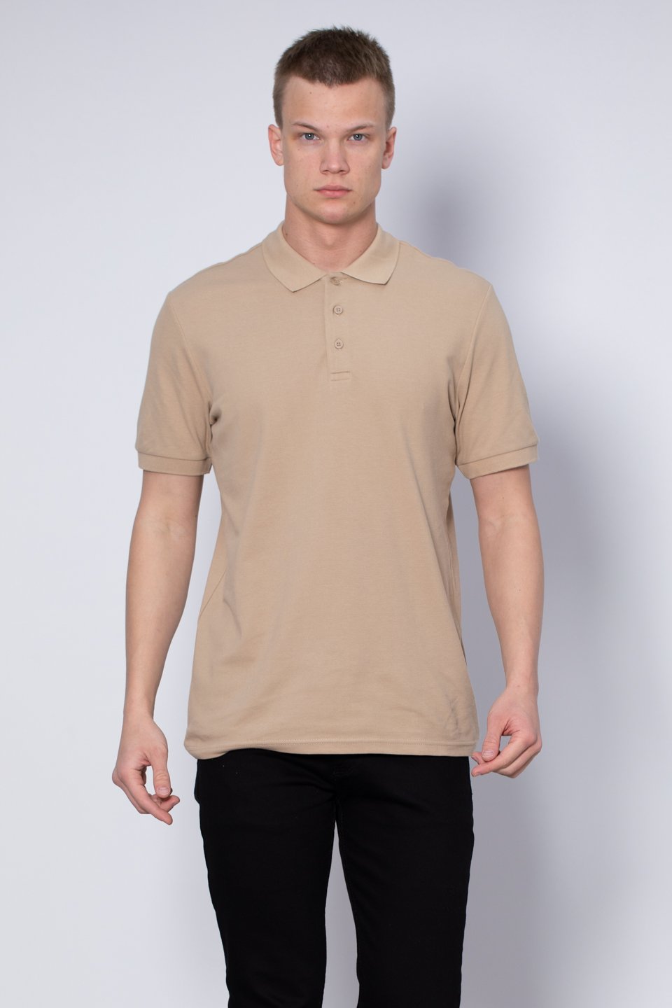 Polo yaka pike t-shirt-2127 Vizon