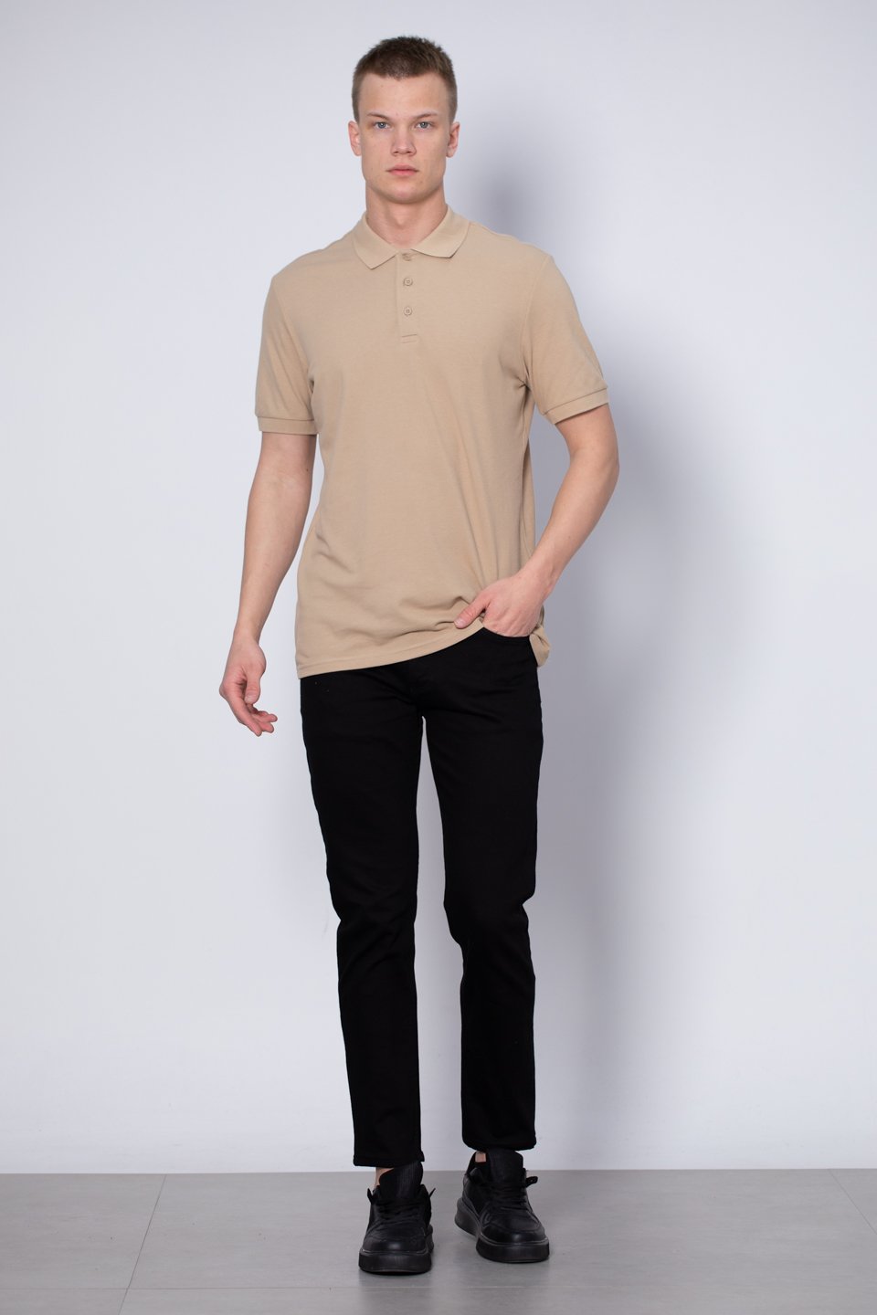 Polo yaka pike t-shirt-2127 Vizon