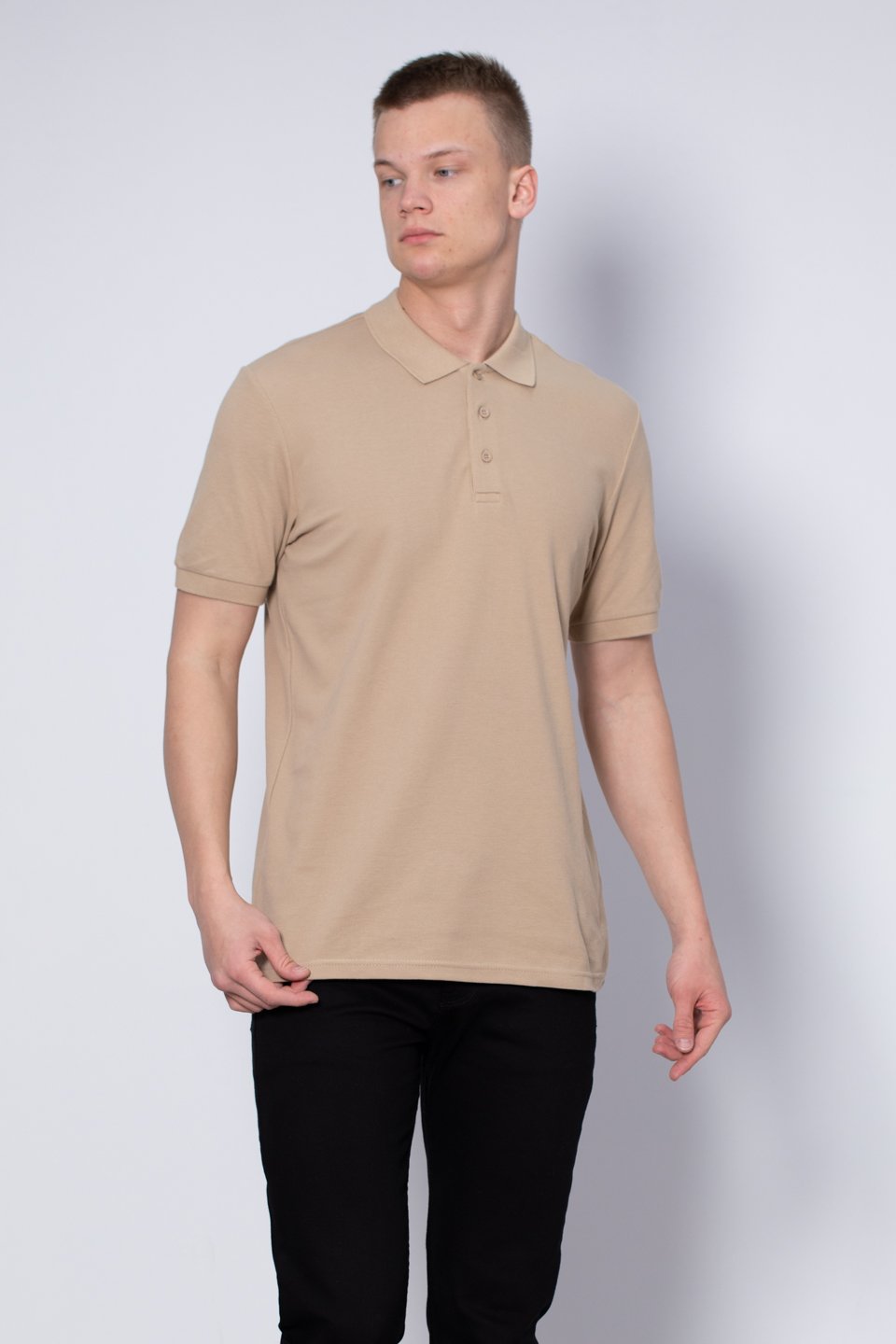 Polo yaka pike t-shirt-2127 Vizon