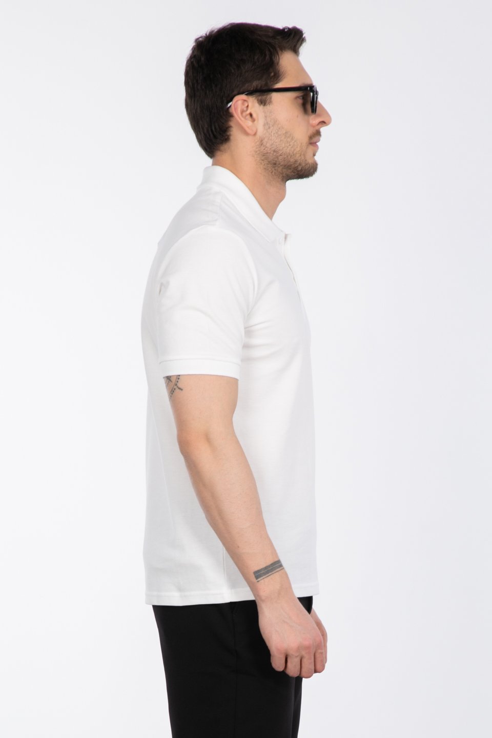Polo Yaka Pike T-Shirt - Beyaz