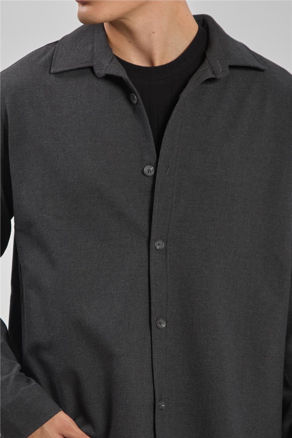 Regular fit gömlek-1190 Antrasit