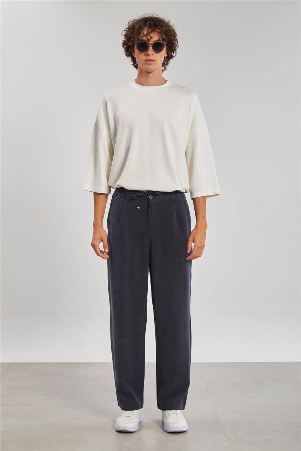 Regular Fit Tensel Erkek Pantolon - Siyah