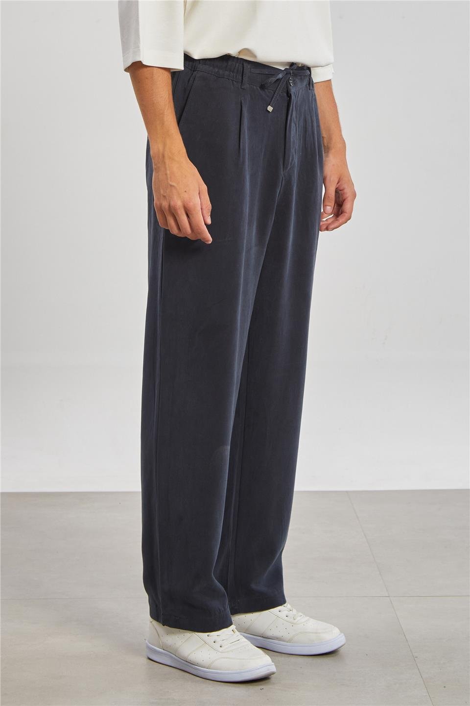 Regular Fit Tensel Erkek Pantolon - Siyah