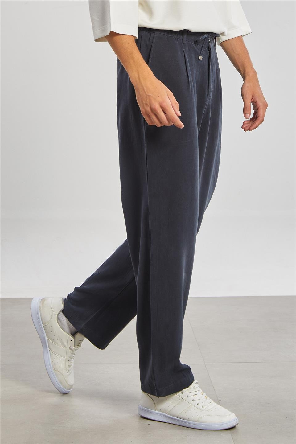 Regular Fit Tensel Erkek Pantolon - Siyah