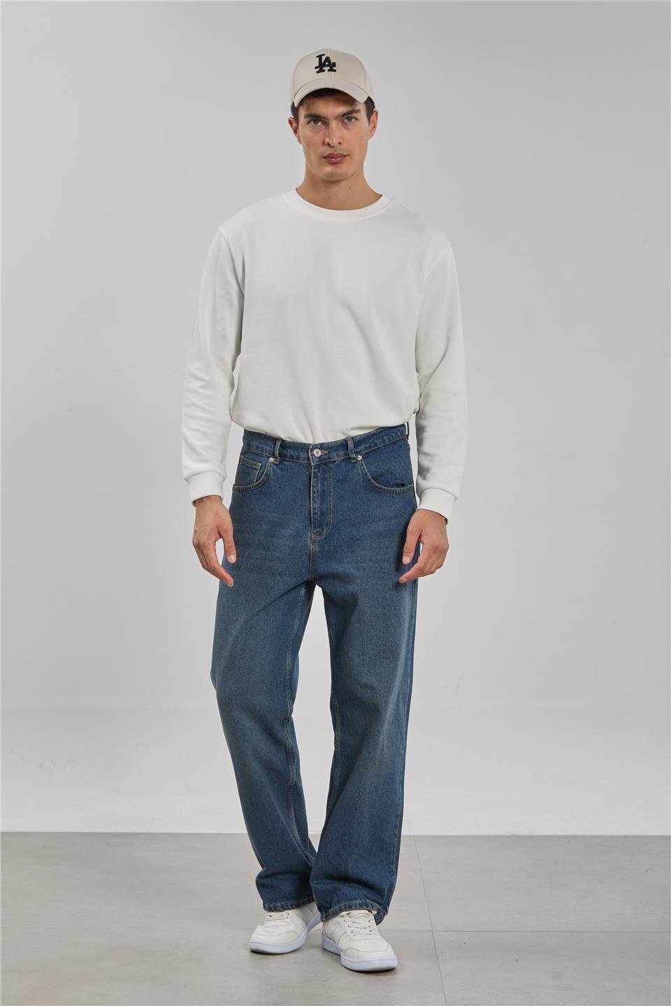 Relaxed fit jean pantolon-1594 Kahve Tint