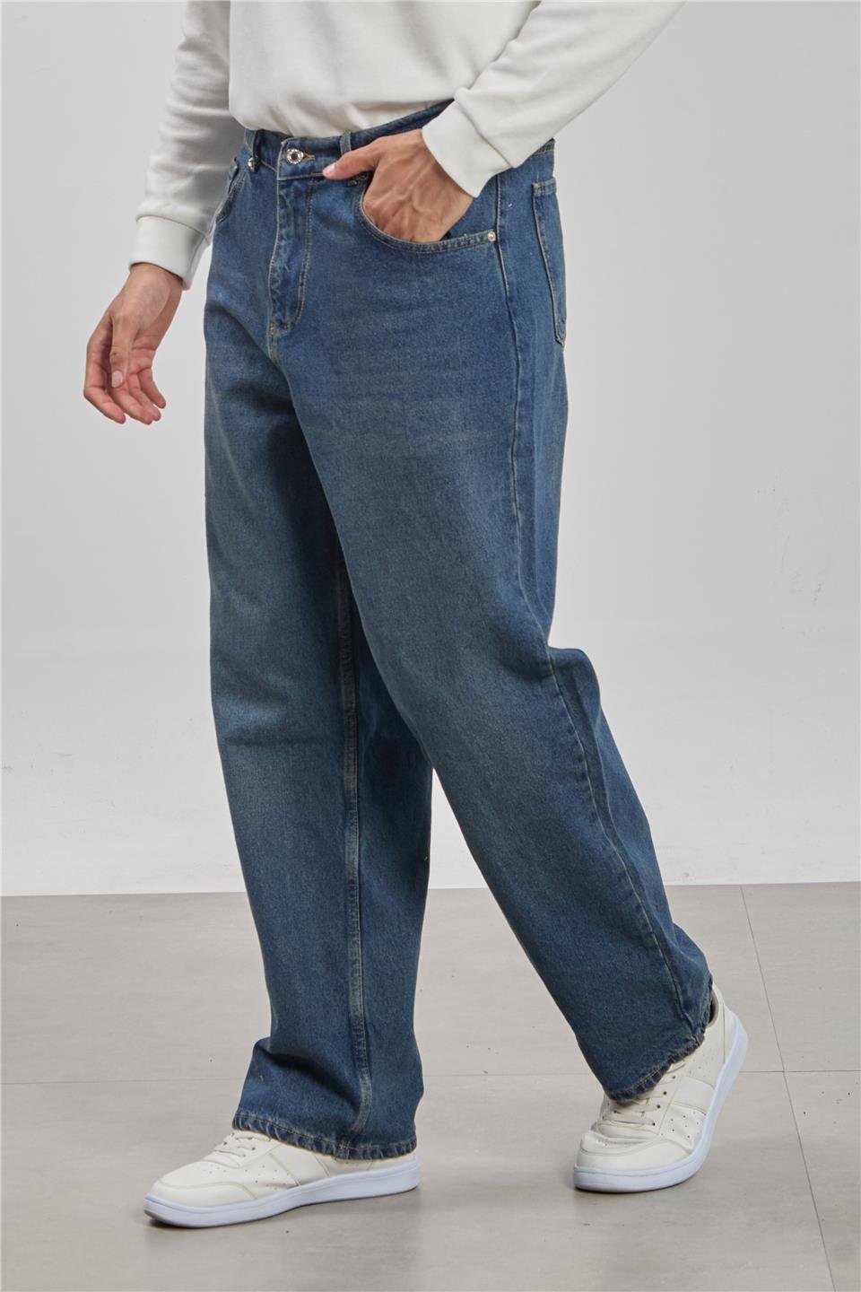 Relaxed fit jean pantolon-1594 Kahve Tint