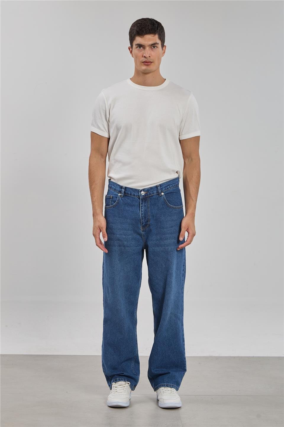 Relaxed fit jean pantolon-1594 Mavi